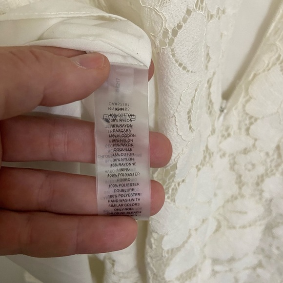 Vince Camuto White Lace Long Sleeve Dress - Picture 8 of 10